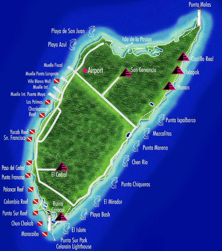 Cozumel reef map